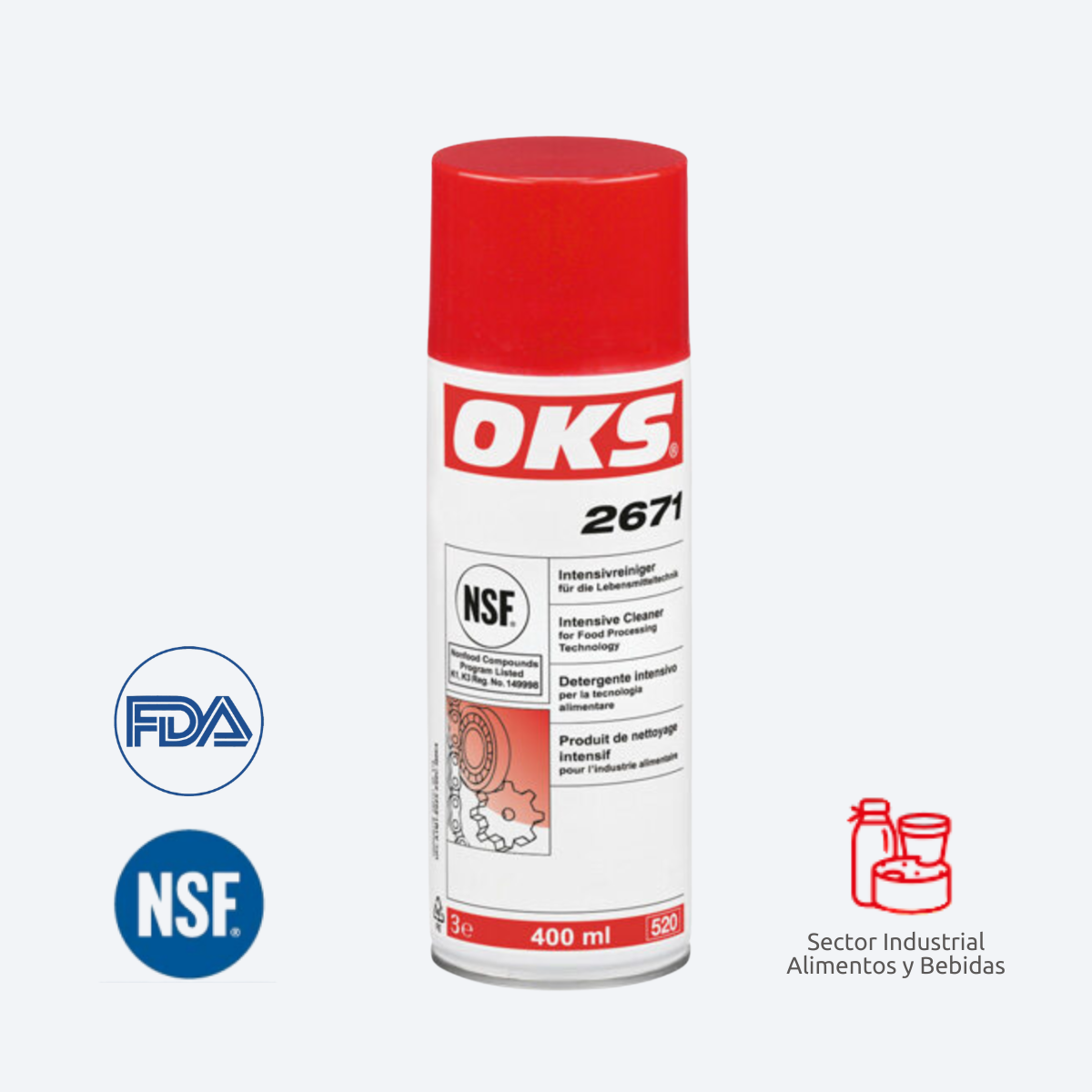 Limpiador intensivo, para la industria alimenticia, aerosol | OKS® 2671